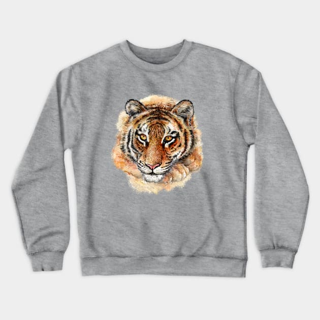 Panthera tigris -Tiger watercolor illustration Crewneck Sweatshirt by Dzydaria